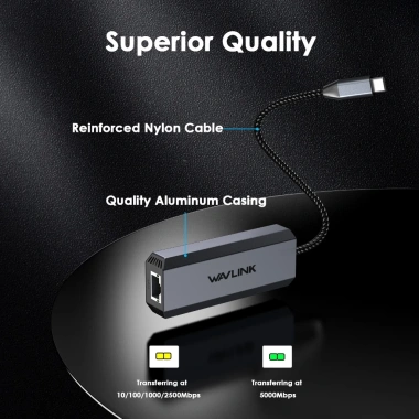 Bộ chuyển đổi USB‑C sang Ethernet 5Gbps WAVLINK, sạc 95W, tương thích Windows 10/11, macOS, Linux - Giá ưu đãi 715.000₫ 3 Bộ chuyển đổi USB‑C sang Ethernet 5Gbps WAVLINK, sạc 95W, tương thích Windows 10/11, macOS, Linux - Giá ưu đãi 715.000₫ 3