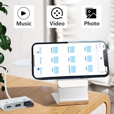 Bộ chuyển đổi USB‑C sang USB 3 trong 1 sạc nhanh cho S24/S23/S22, iPhone 15/14/13 hỗ trợ tai nghe, chuột, ổ cứng