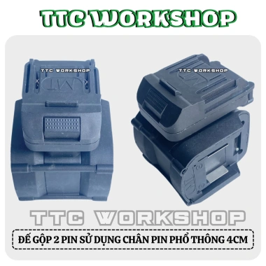 Bộ chuyển đổi và gộp pin 2 pin cùng lúc, chân 4cm, tăng sức mạnh công cụ, tiện lợi - 107.800 VND