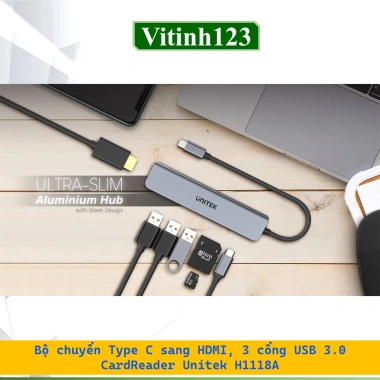 Bộ chuyển Type C sang HDMI Unitek D1.121A H1.118A - Hỗ trợ 4K, giá chỉ 450.000 VND 4