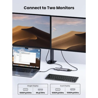 Bộ chuyển Type‑C Ugreen 15.601 CM498: HDMI, VGA, USB 3.0, LAN 1Gbps, Card Reader, 3.5mm – 815.000 ₫ 4 Bộ chuyển Type‑C Ugreen 15.601 CM498: HDMI, VGA, USB 3.0, LAN 1Gbps, Card Reader, 3.5mm – 815.000 ₫ 4