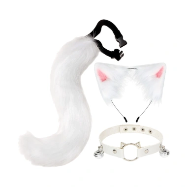 Bộ cổ & đuôi lông thú cosplay – Băng đô tai mèo mềm mại, áo cáo mờ, vòng eo điều chỉnh, thiết kế chống trượt – Giá ưu đãi 224.738đ