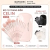 Bộ Cọ Trang Điểm CELIN 12+15 Cây Lông Mềm kèm Túi - Đen Trắng Hồng Xanh, 350k