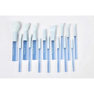 Bộ Cọ Trang Điểm CELIN 12+15 Cây Lông Mềm kèm Túi - Đen Trắng Hồng Xanh, 350k 9