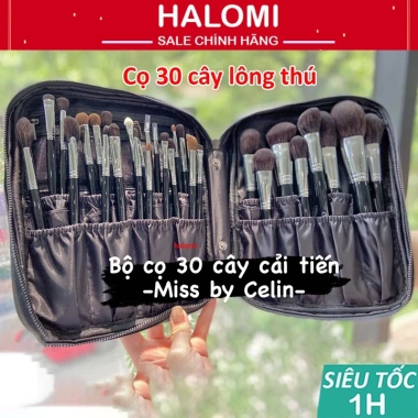 Bộ cọ trang điểm Celin 30 cây lông thú kèm bao da, ưu đãi 990.000₫, tặng quà