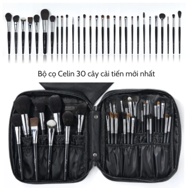 Bộ cọ trang điểm Celin 30 cây lông thú kèm bao da, ưu đãi 990.000₫, tặng quà