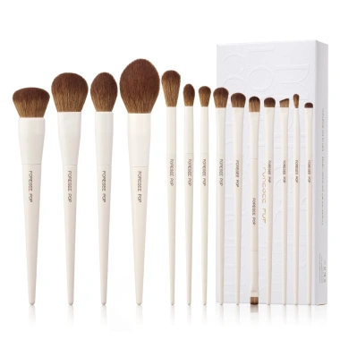 Bộ cọ trang điểm FORESEE POP 14 chiếc + kem nền Kabuki đen, đường viền, kem che khuyết điểm, phấn mắt - Giá chỉ 823.020 VND