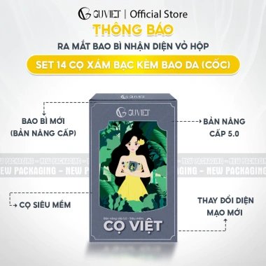 Bộ cọ trang điểm GUVIET 14 cây màu xám bạc kèm bao da, giá ưu đãi 334.410₫