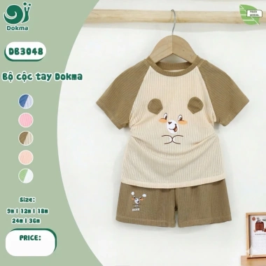 Bộ Cổ Tròn Cộc Tay 8-13kg cho Bé Trai/Gái Dokma Giá ưu đãi 129k
