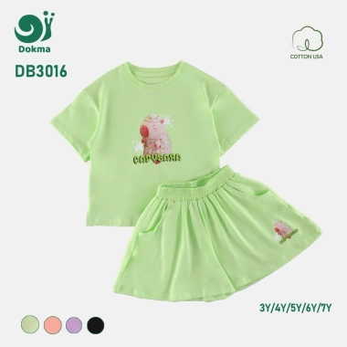 Bộ Cổ Tròn Cộc Tay Bé Gái Dokma 13-25kg 3-7 tuổi - Giá giảm 165k