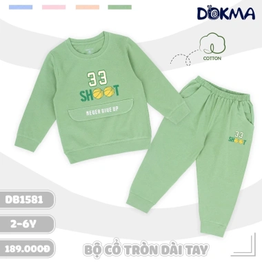 Bộ Cổ Tròn Dài Tay Bo Ống Dáng Thể Thao Dokma DB1.581 cho Bé 11-21kg - 189k 2 Bộ Cổ Tròn Dài Tay Bo Ống Dáng Thể Thao Dokma DB1.581 cho Bé 11-21kg - 189k 2