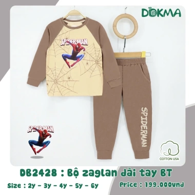Bộ cổ tròn dài tay cotton bé trai 11-21kg Dokma DB1.413 DB2.426 DB2.428 giảm giá 199k 10