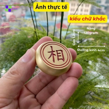 Bộ cờ tướng đồng vàng nguyên khối - Hộp da cao cấp, giá ưu đãi 3,699,000₫
