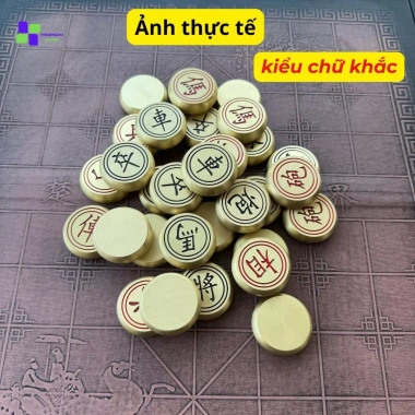 Bộ cờ tướng đồng vàng nguyên khối - Hộp da cao cấp, giá ưu đãi 3,699,000₫
