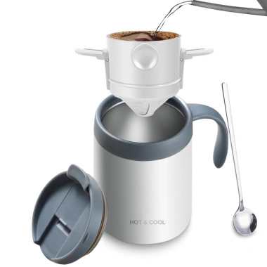 Bộ cốc 2 lớp + phin pha cà phê 2in1 cắm trại - Tặng thìa khuấy - 350.000đ