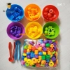 Bộ cốc bát nhựa 6 màu cho bé - rèn vận động tinh, phân biệt màu, chỉ 7.000₫