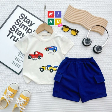 Bộ cộc bé trai áo cotton cao cấp kết hợp quần túi hộp da cá, giá chỉ 90.000 đồng 9