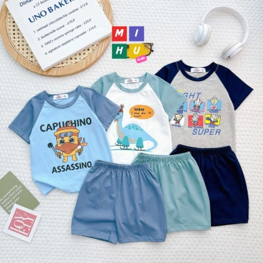 Bộ Cộc Bé Trai Cotton Cao Cấp In Cartoon Kute 3 Màu - Giá Ưu Đãi 84k