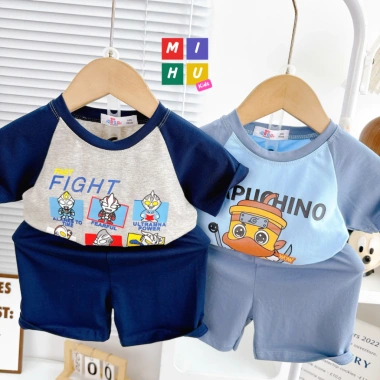 Bộ Cộc Bé Trai Cotton Cao Cấp In Cartoon Kute 3 Màu - Giá Ưu Đãi 84k