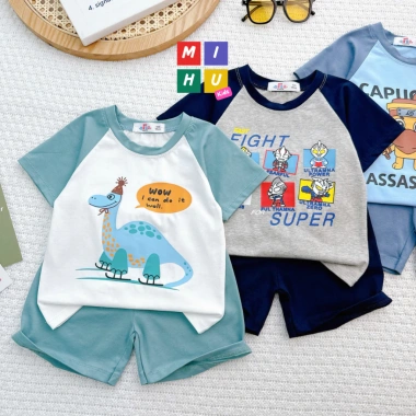 Bộ Cộc Bé Trai Cotton Cao Cấp In Cartoon Kute 3 Màu - Giá Ưu Đãi 84k
