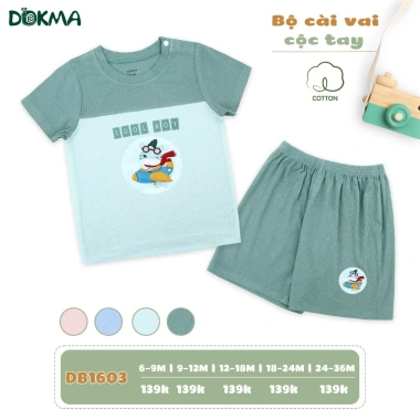 Bộ Cộc Dokma Cổ Tròn Đáng Yêu 8-13kg 6-36 Tháng, mẫu DB1.603-DB2.902 - Giá 139.000đ