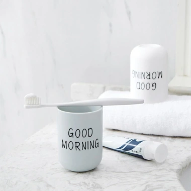 Bộ cốc giặt du lịch Bắc Âu cặp đôi - Nhựa phòng tắm, kèm giá đỡ & bàn chải, giảm 22% 5