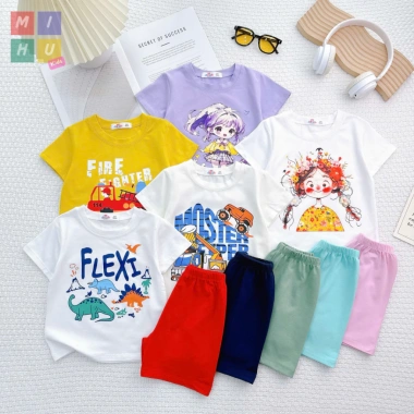Bộ cộc in hình hoạ tiết dễ thương cho bé, cotton cao cấp, giá 89.900 VND khuyến mại 3