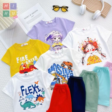 Bộ cộc in hình hoạ tiết dễ thương cho bé, cotton cao cấp, giá 89.900 VND khuyến mại 4