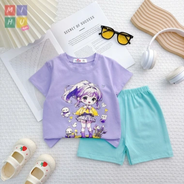 Bộ cộc in hình hoạ tiết dễ thương cho bé, cotton cao cấp, giá 89.900 VND khuyến mại 5