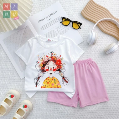 Bộ cộc in hình hoạ tiết dễ thương cho bé, cotton cao cấp, giá 89.900 VND khuyến mại 7
