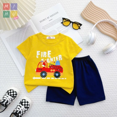 Bộ cộc in hình hoạ tiết dễ thương cho bé, cotton cao cấp, giá 89.900 VND khuyến mại 9