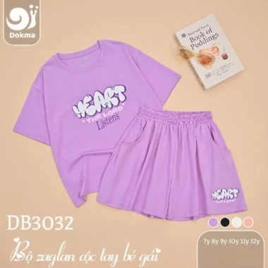 Bộ Cộc Tay Bé Gái 22-42kg Năng Động Thời Trang DOKMA DB3.032 DB3.037 250k 4
