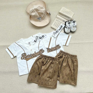 Bộ cộc tay bé trai và cổ trụ Baseball, quần sành điệu, cotton mềm mát hút mồ hôi - Giá chỉ 173.900₫