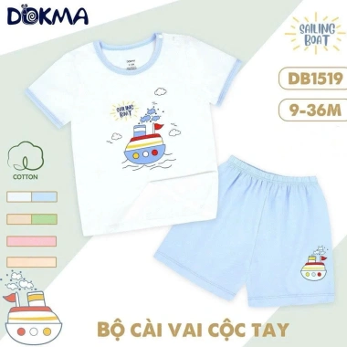 Bộ Cộc Tay Cài Vai 8-13kg 6-36M Đáng Yêu Cho Bé Trai Gái - Dokma DB1.488