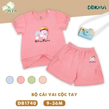 Bộ Cộc Tay Cài Vai 8-13kg 6-36M Đáng Yêu Cho Bé Trai Gái - Dokma DB1.488 6 Bộ Cộc Tay Cài Vai 8-13kg 6-36M Đáng Yêu Cho Bé Trai Gái - Dokma DB1.488 6