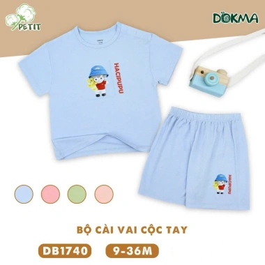 Bộ Cộc Tay Cài Vai 8-13kg 6-36M Đáng Yêu Cho Bé Trai Gái - Dokma DB1.488