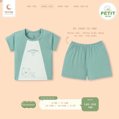 Bộ Cộc Tay Cổ Tròn Moon 6,5-16kg - Cài Vai Mềm Mại, Giá chỉ 160.000₫ 4 Bộ Cộc Tay Cổ Tròn Moon 6,5-16kg - Cài Vai Mềm Mại, Giá chỉ 160.000₫ 4