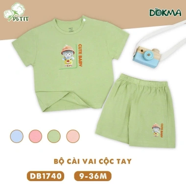 Bộ Cộc Tay Cotton 8-13kg 9-36 tháng cho Bé Dokma Giá ưu đãi 129k