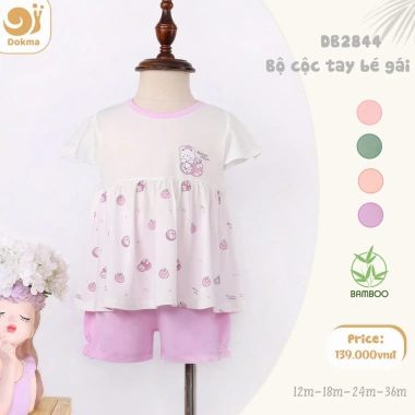 Bộ Cộc Tay Cotton 8-13kg 9-36 tháng cho Bé Dokma Giá ưu đãi 129k
