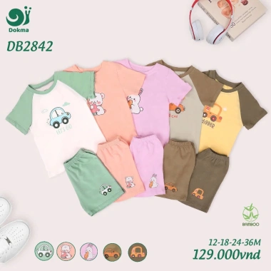 Bộ Cộc Tay Cotton 8-13kg 9-36 tháng cho Bé Dokma Giá ưu đãi 129k 4 Bộ Cộc Tay Cotton 8-13kg 9-36 tháng cho Bé Dokma Giá ưu đãi 129k 4