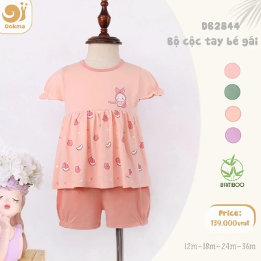 Bộ Cộc Tay Cotton 8-13kg 9-36 tháng cho Bé Dokma Giá ưu đãi 129k