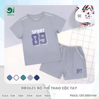 Bộ Cộc Tay DOKMA Thoáng Mát 9-14kg 9-48M Cho Bé Trai và Bé Gái - Giá Giảm 139k 5