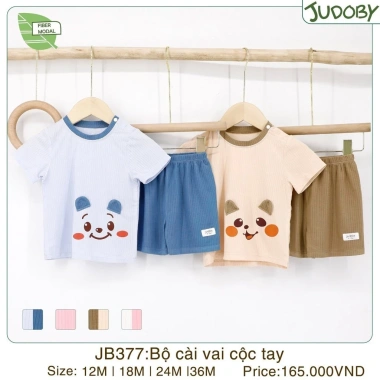 Bộ Cộc Tay Sợi Tre Dokma Judoby Cài Vai Bé Trai và Gái 9-13kg 9-36M - Giá ưu đãi 129k 4