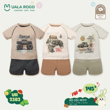Bộ cộc tay thoáng mát Uala 6,5‑20kg 9‑48 tháng – Chỉ 145.000₫ UR2.160‑UR2.382 7