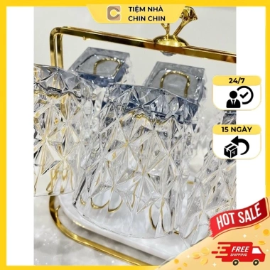 Bộ Cốc Thủy Tinh Cao Cấp Đế Vuông Hongli MC22 - Sang Trọng, Giá 269.000đ 2