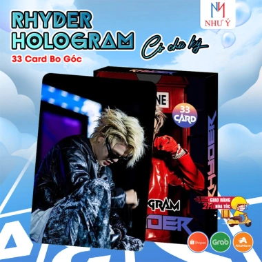 Bộ Combo 33 Lá Hologram RHYDER - Hộp Bo Góc 2 Mặt, Chữ Ký Sáng Tạo, Giá Đãi 30k