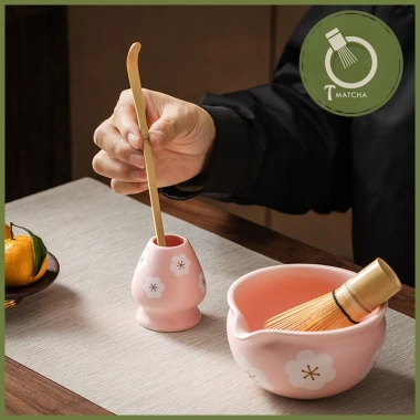Bộ combo bát chawan + đế gác chổi chasen pha matcha CW-14 - Giá chỉ 242.424₫