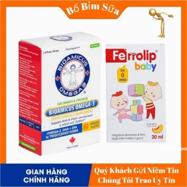 Bộ combo Ferrolip Baby, Kẽm ZinC Smartbibi, Bioamicus Omega 3 DHA+EPA 30ml - Giá ưu đãi 361.900 VND 2