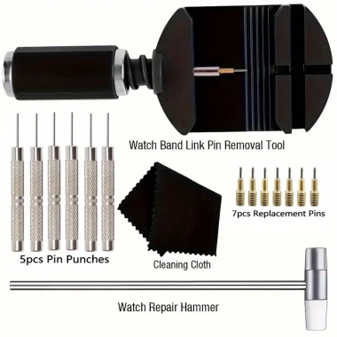 Bộ công cụ 15 chiếc loại bỏ liên kết, định cỡ dây đeo đồng hồ, chỉnh vòng tay, chốt nhanh - 77.130 VND 4