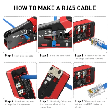 Bộ công cụ mạng ZoeRax RJ45 Cat7 Cat6A – Kiểm tra cáp, máy cắt dây, đầu nối, bốt, tua vít – 340.999₫ 6 Bộ công cụ mạng ZoeRax RJ45 Cat7 Cat6A – Kiểm tra cáp, máy cắt dây, đầu nối, bốt, tua vít – 340.999₫ 6